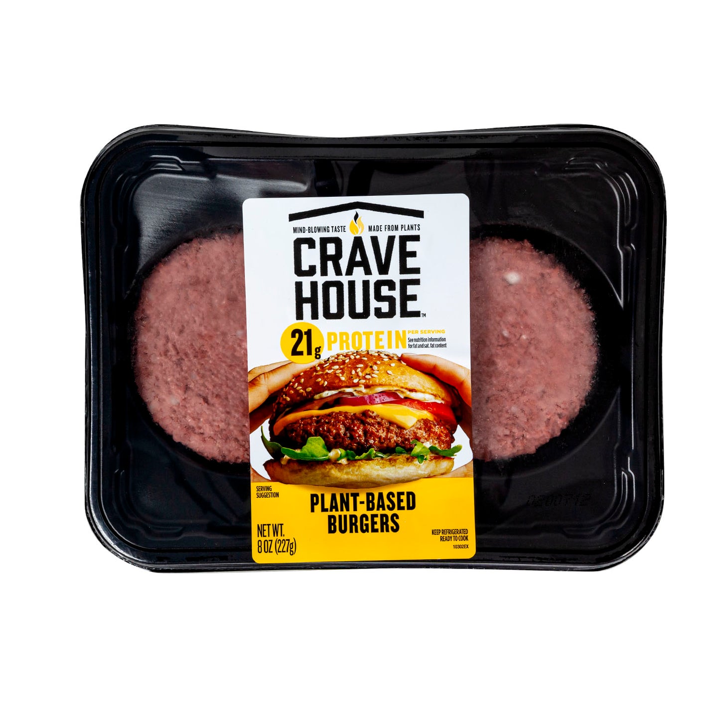 Crave House Plant Based Burger Patties 6-8 Ounce Vegan 6-8 Ounce