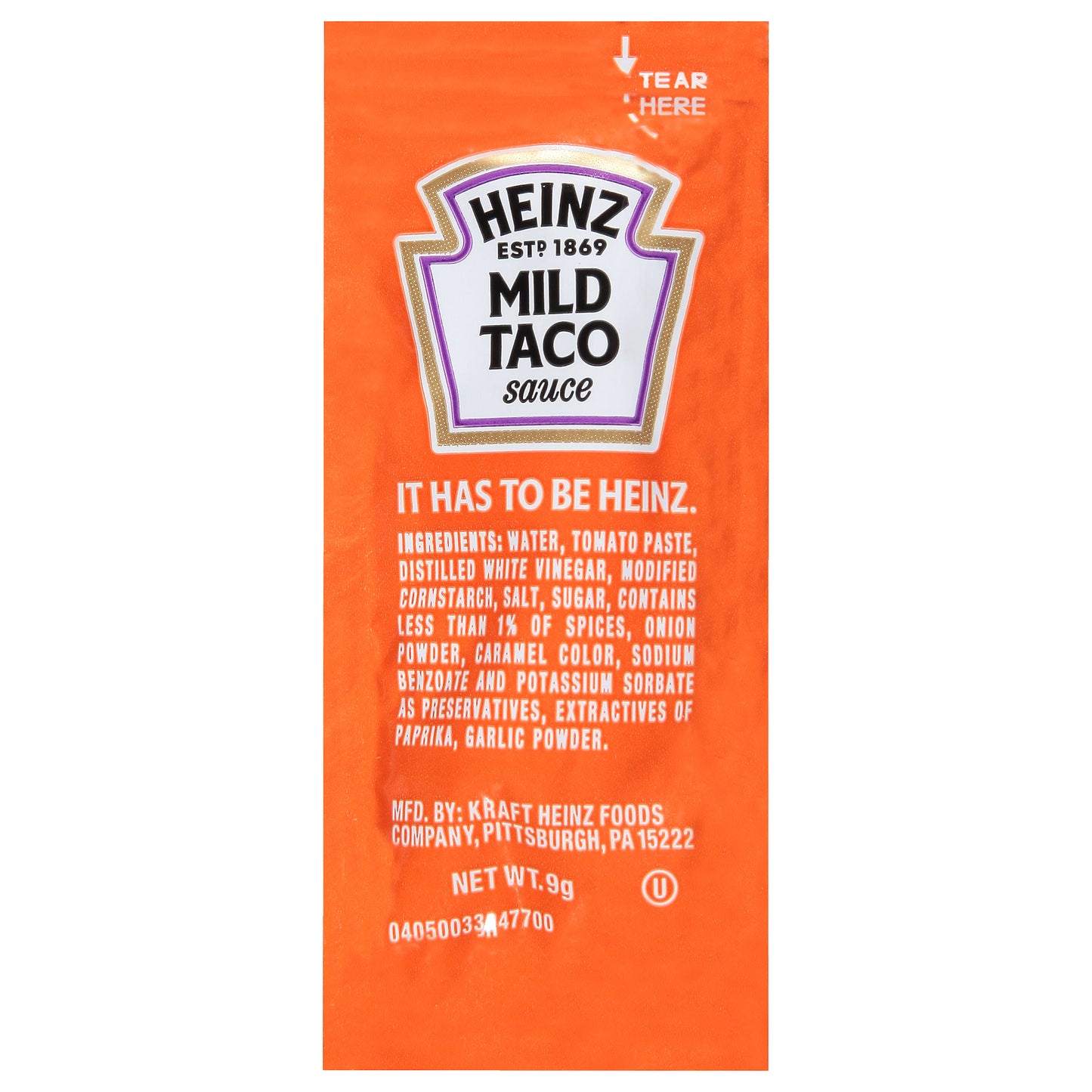 HEINZ Single Serve Mild Taco Sauce 9 Gram Packets 200 Per Case