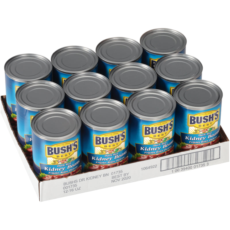 Bush's Best Dark Red Kidney Beans 16 Ounce Size - 12 Per Case.