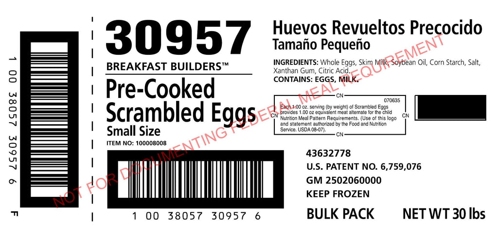 Precooked Scrambled Eggs, Small curd - 30957