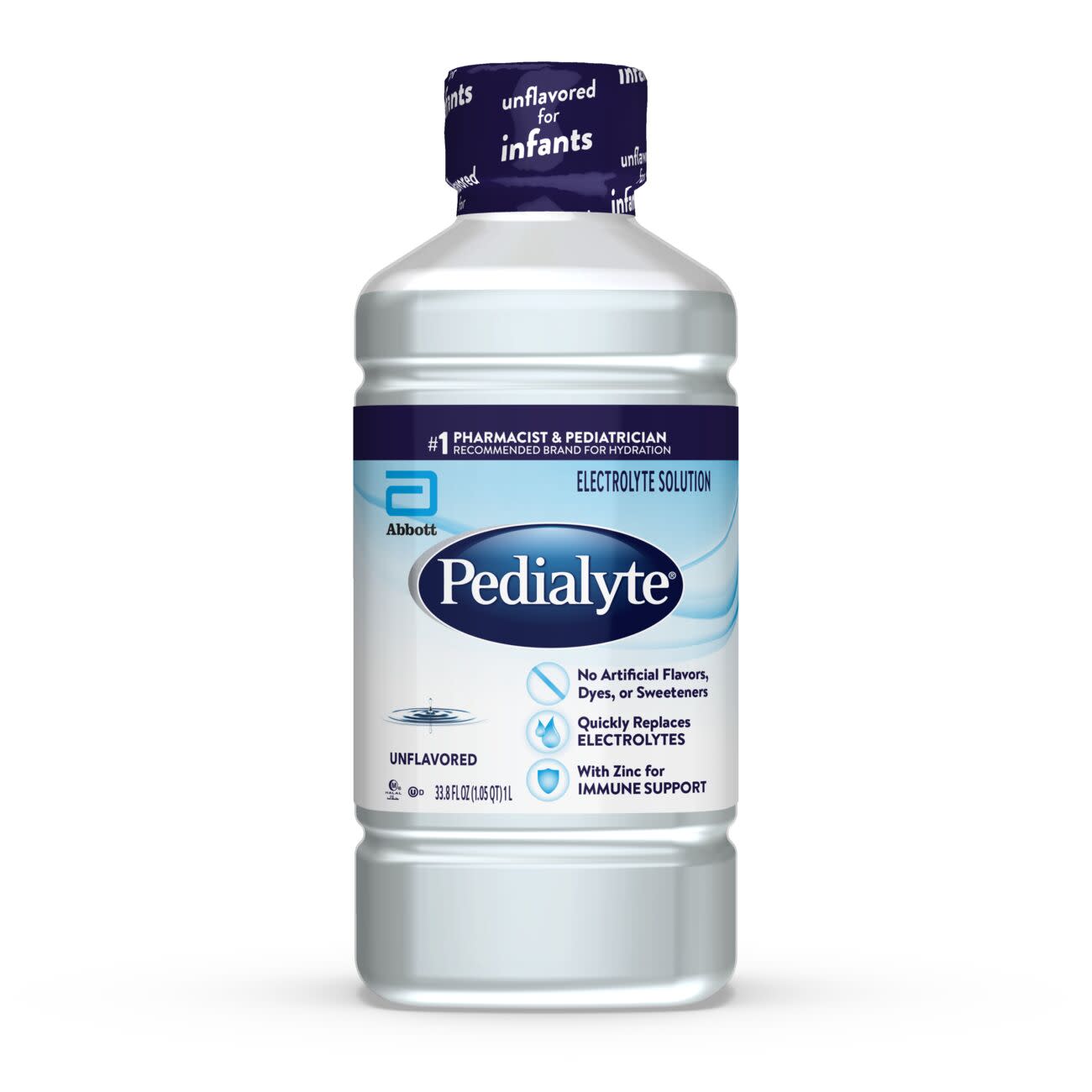 Pedialyte Unflavored Bottle 33.8 Fluid Ounce - 8 Per Case.