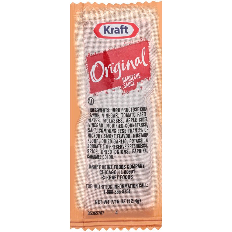 KRAFT Single Serve Original BBQ Sauce 0.44 Ounce Packets 200 Per Case