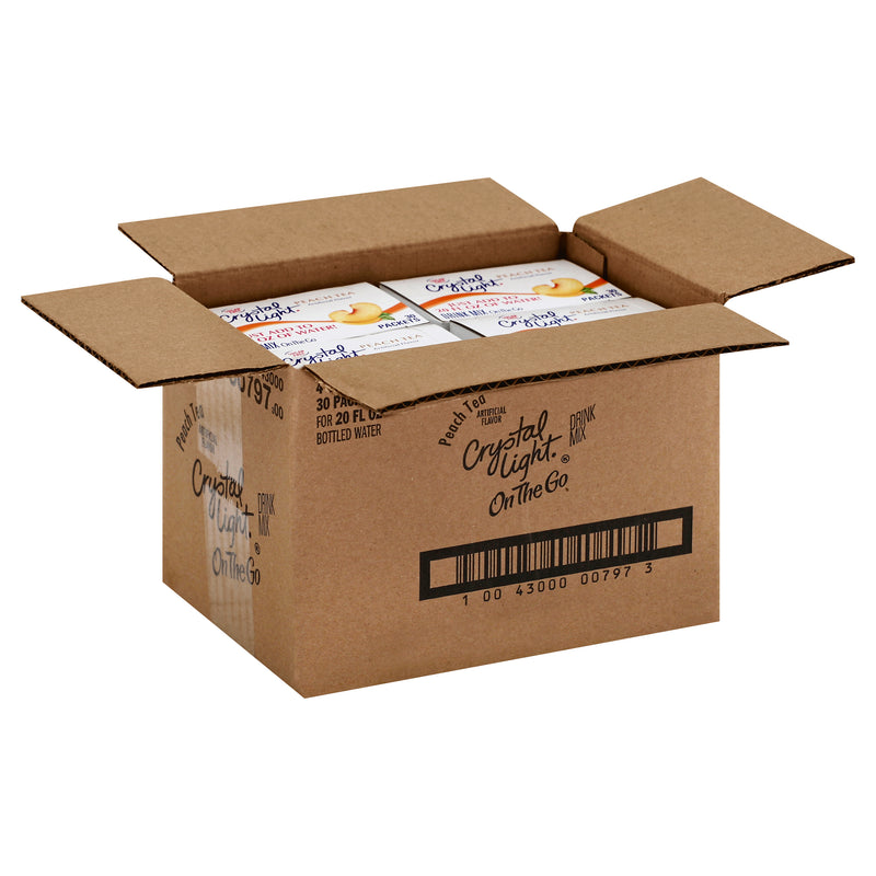 Crystal Light Peach Tea Powdered Drink Mix 120 Casepack 4 Boxes of 30 On-the-Go Packets