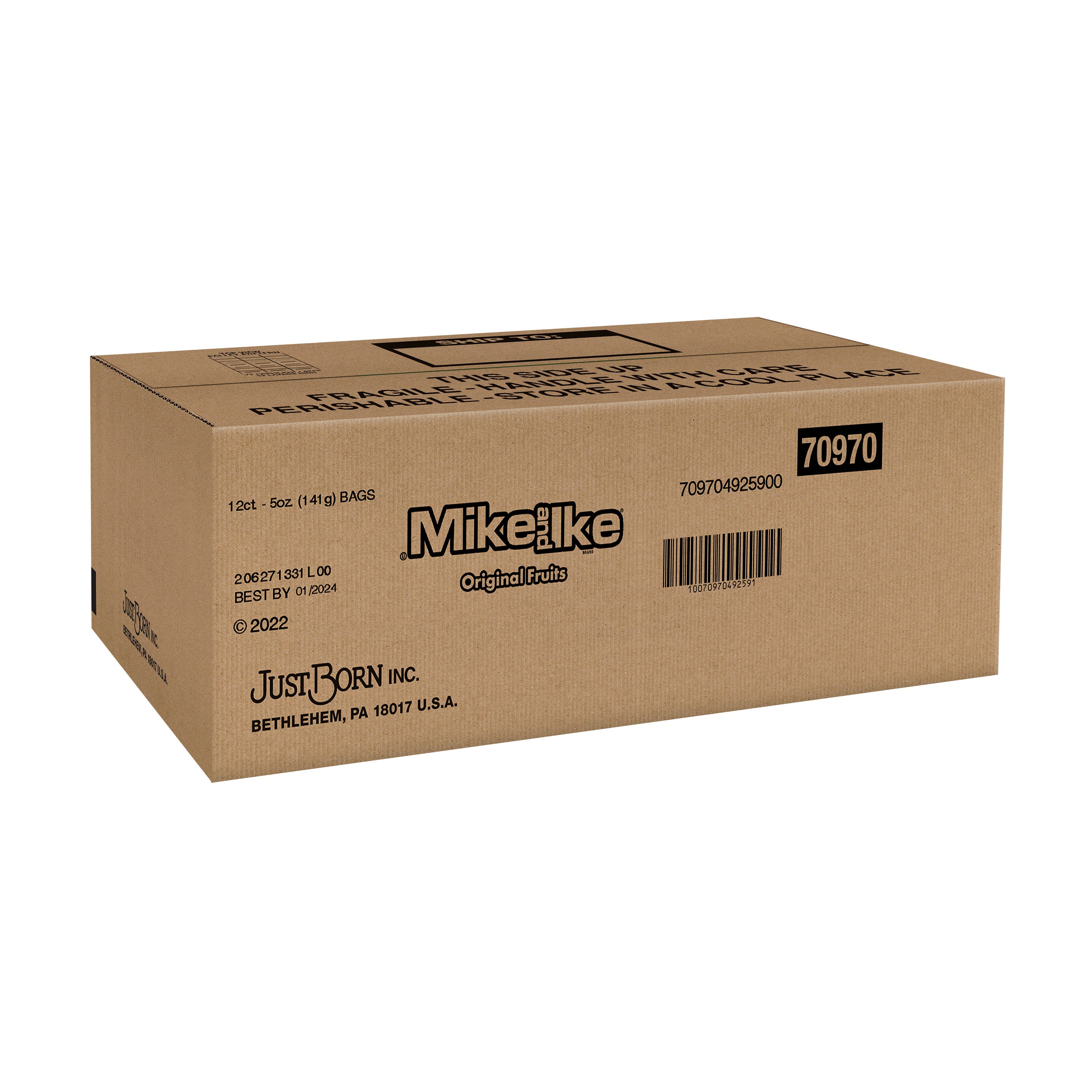 Mike And Ike® Peg Bag Original FruitsCase 5 Ounce Size - 12 Per Case.