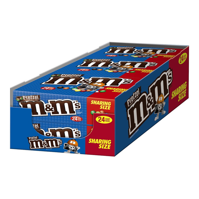 M and Ms King Size Milk Chocolate Pretzel Candy -- 144 per case.