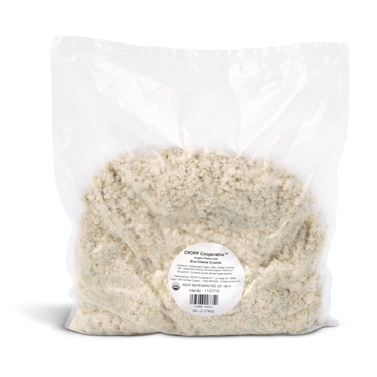 Organic Valley Bulk Blue Cheese Crumbles 20 Pound Each - 1 Per Case.