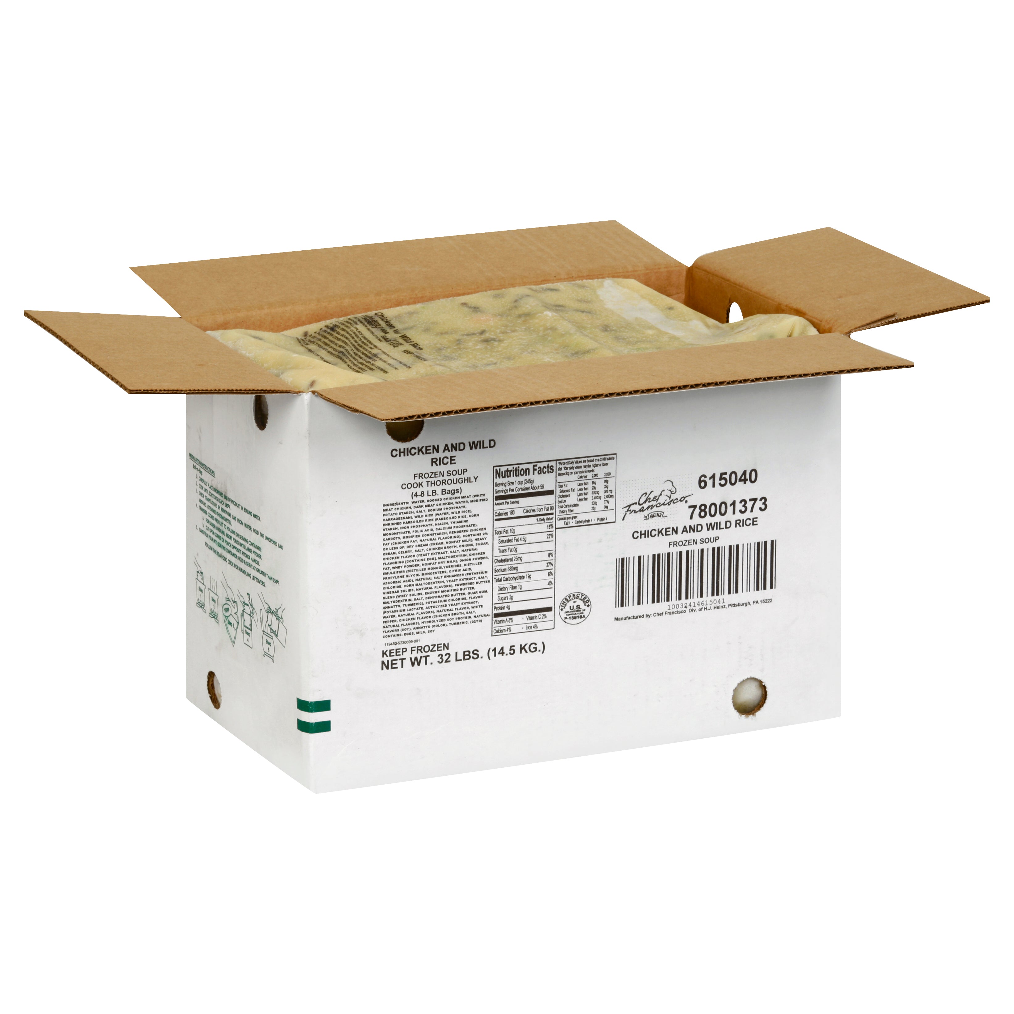 HEINZ CHEF FRANCISCO Chicken Soup with Wild Rice 8 lb. Bag 4 Per Case