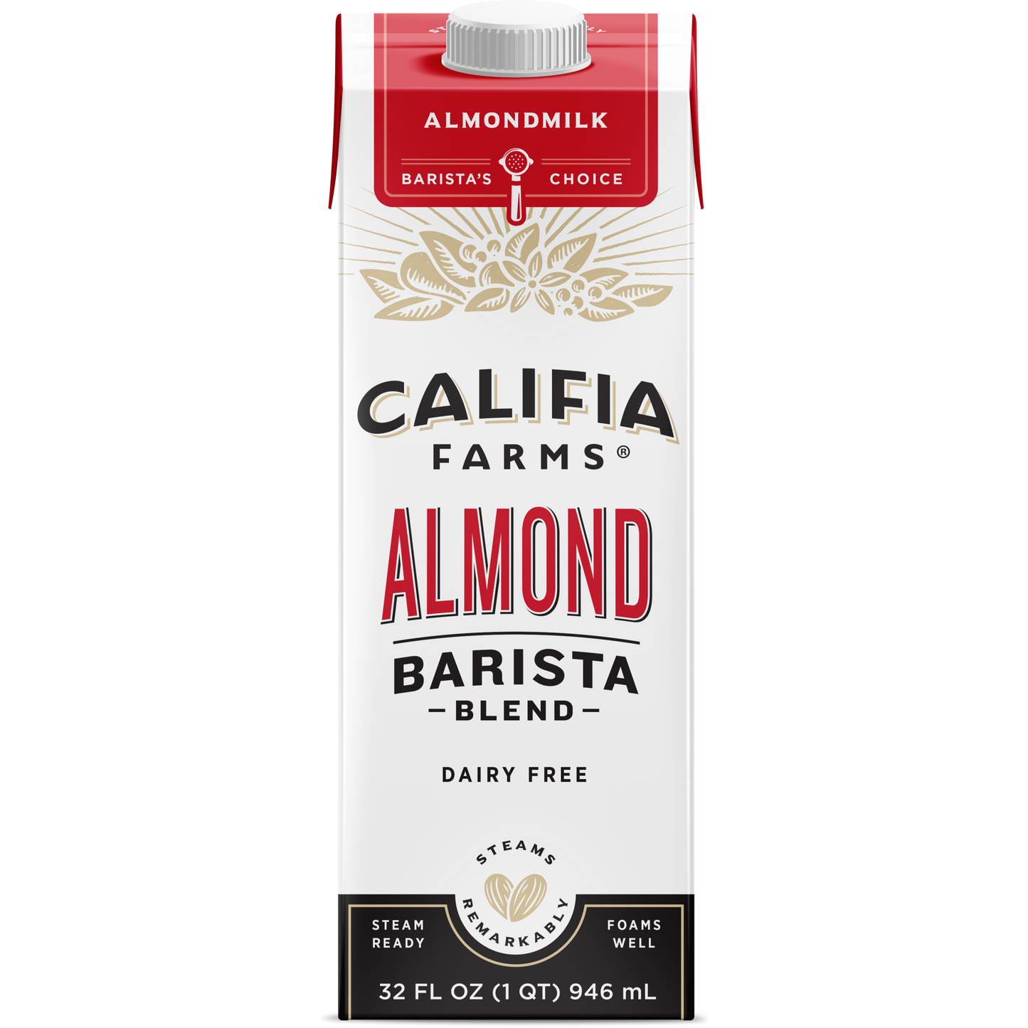 Califia Farms Original Almond Barista Blend Almond Milk 32 Fluid Ounce - 6 Per Case.