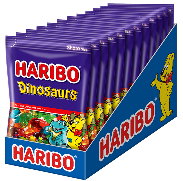 Haribo Confectionery Dinosaur Peg BagDrc 8 Ounce Size - 10 Per Case.