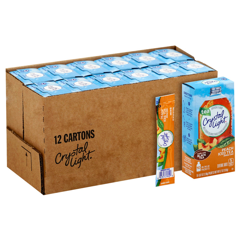 Crystal Light Beverage On The Go Peach Tea 0.07 Ounce Size - 120 Per Case.