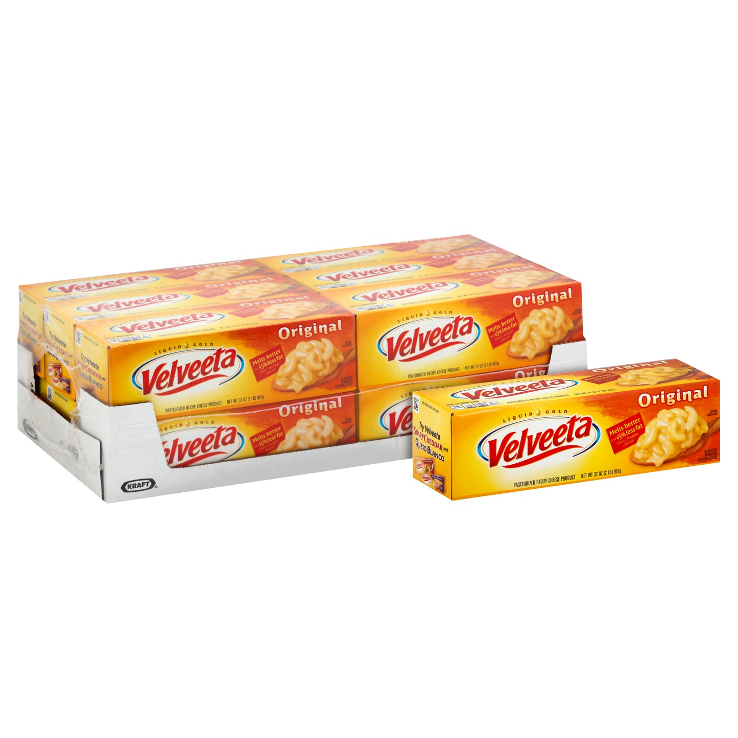 Velveeta Cheese, 2 Pound Each - 12 Per Case.