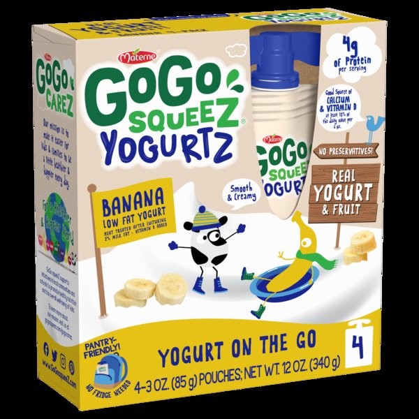 Gogo Squeez Yogurtz Banana 12 Ounce Size - 12 Per Case.