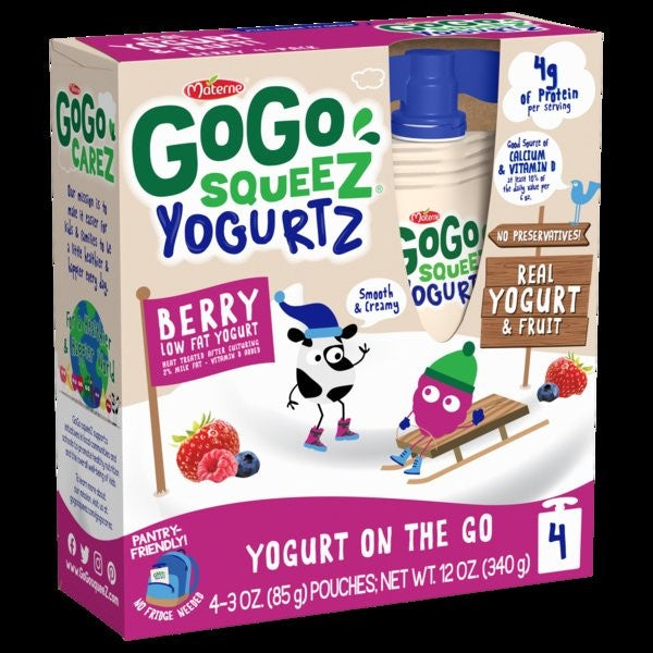 Gogo Squeez Yogurtz Berry 12 Ounce Size - 12 Per Case.