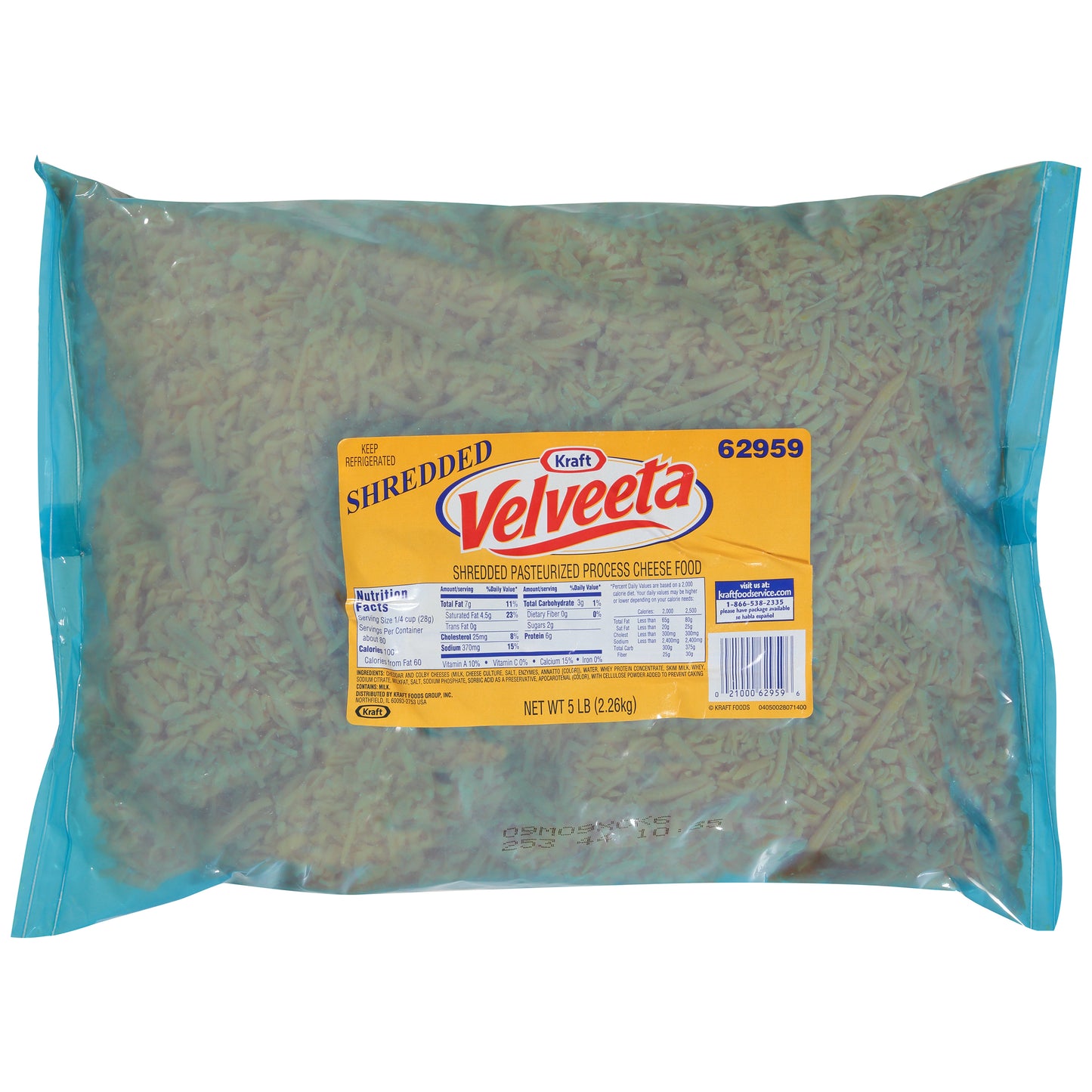 VELVEETA American Shredded Cheese 5 Lb. Pouch 4 Per Case