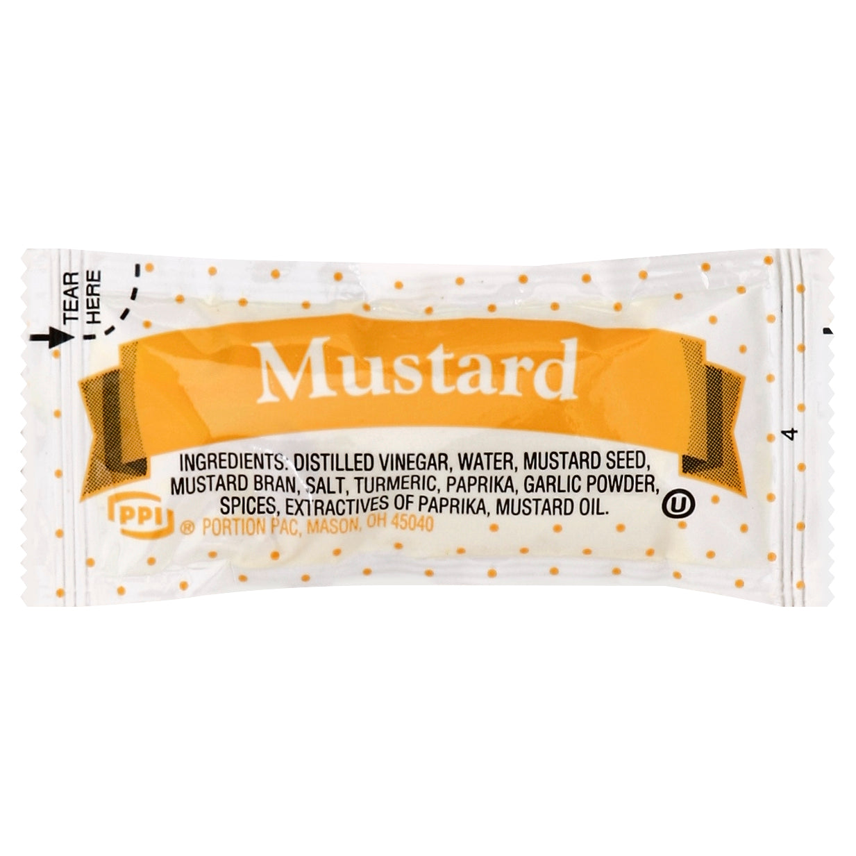 Portion Pac Single Serve Mustard 5.5 Gram Packets 200 Per Case