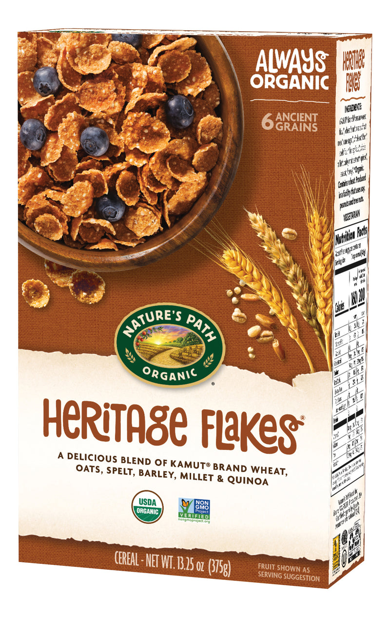 Nature's Path Heritage Flakes Cereal 13.25 Ounce Size - 12 Per Case.