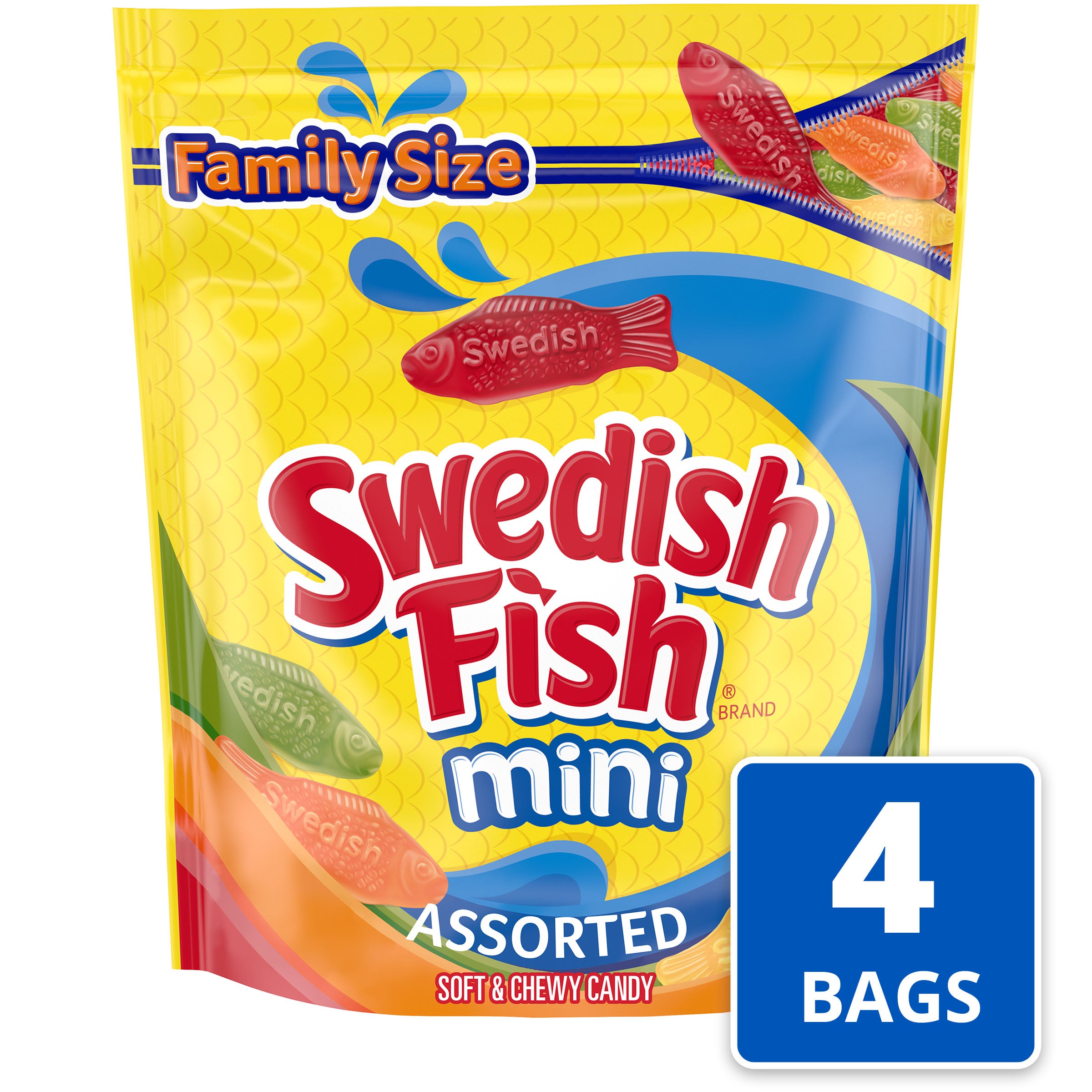 Swedish Fish Soft Candy Assorted Pound 1.8 Pound Each - 4 Per Case.