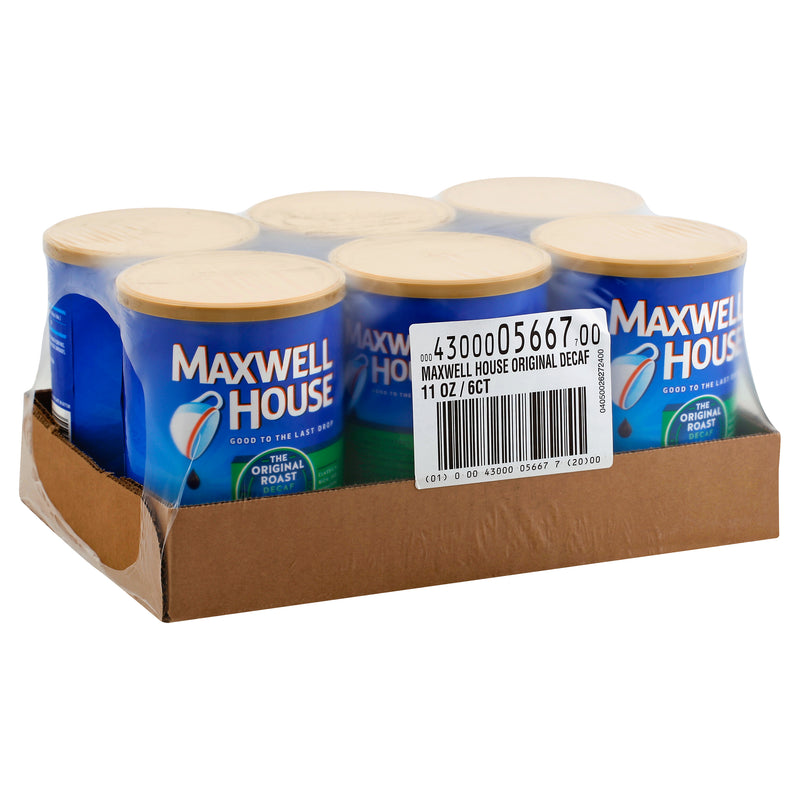 Maxwell House Decaffeinated Original Medium Ground Coffee, 11 Ounce Size - 6 Per Case.