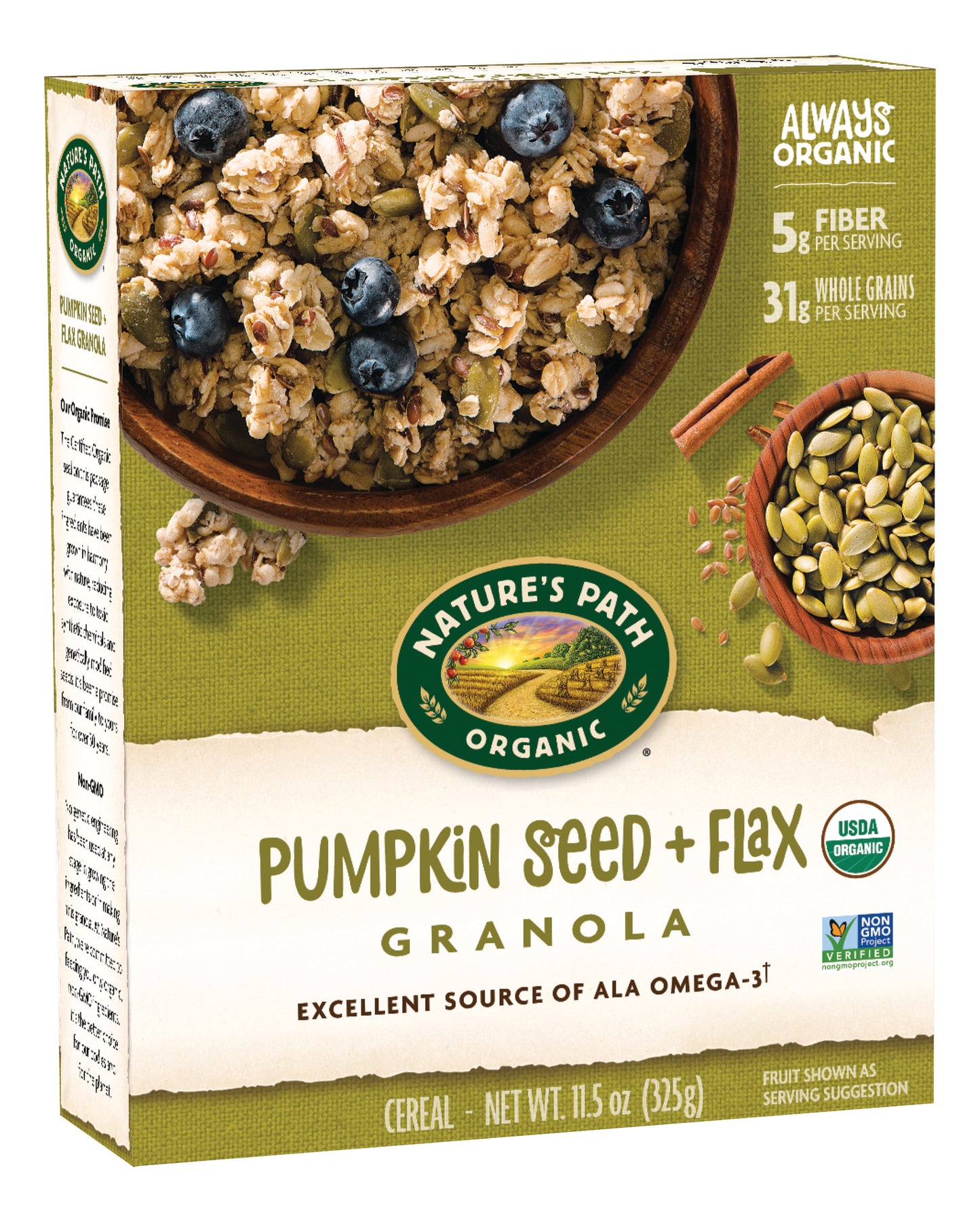 Nature's Path Flax With Pumpkin Seed Granola 11.5 Ounce Size - 12 Per Case.