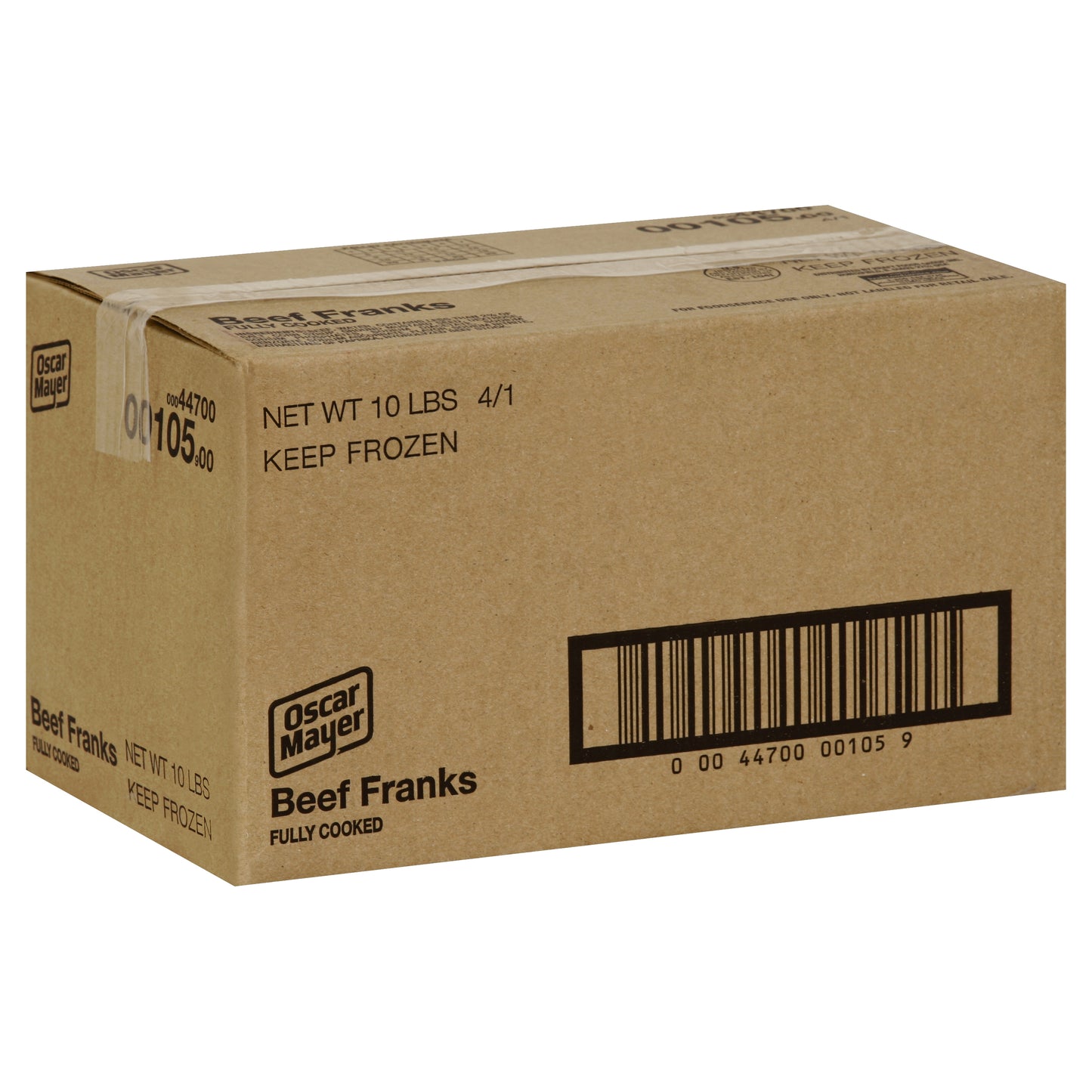 OSCAR MAYER Beef Frank (4:1 6.5" 10 lb. Case)