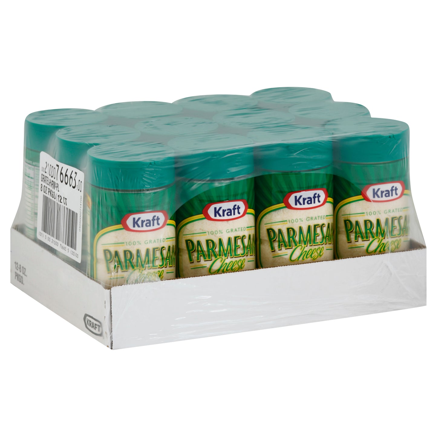 Kraft Grated Parmesan Cheese, 8 Ounce Size - 12 Per Case.