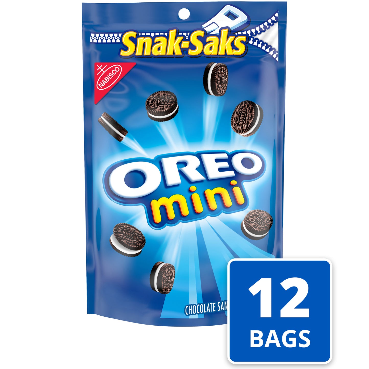 Oreo Mini Snak Saks 8 Ounce Size - 12 Per Case.